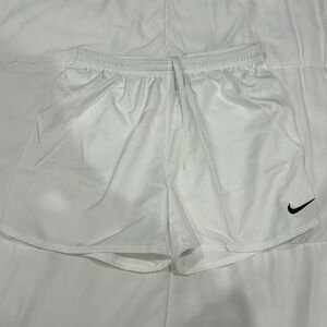 Brand new never worn white Nike soccer shorts size M